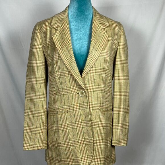 Vintage Women’s Aquascutum of London Plaid Wool Blazer (Made in Canada) small - Picture 1 of 8